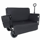 Folding Wagon Cart with Bench Seat – 500lb Capacity, 180L