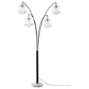 Marcos - Hanging Crystal Arc Tree Floor Lamp With Sculptural Frame - Black by HouseOfZazla
