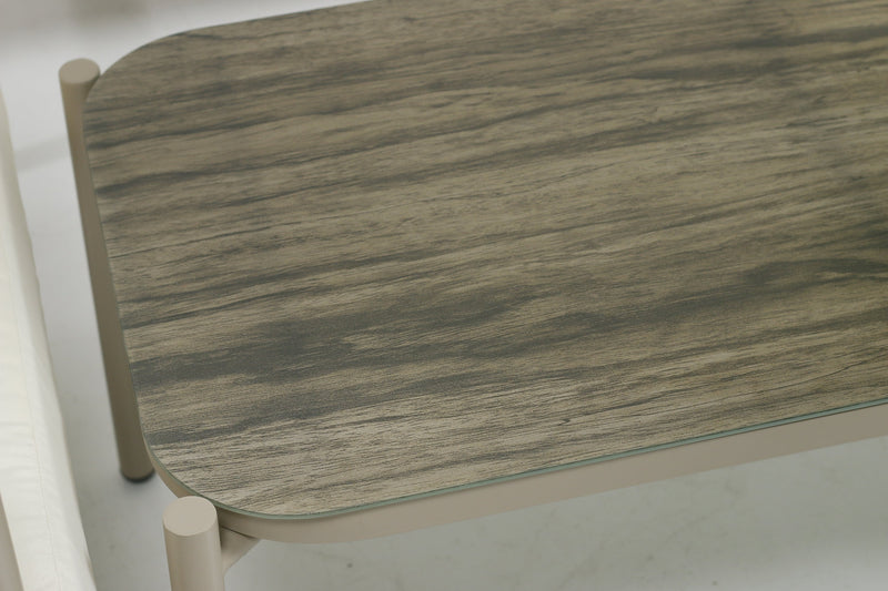 4 Pieces Patio Furniture Set, PE Rattan Wicker 4 Pcs Outdoor Sofa Set w/Washable Cushion and Tempered Glass Tabletop, Conversation Furniture for Garden Poolside Balcony