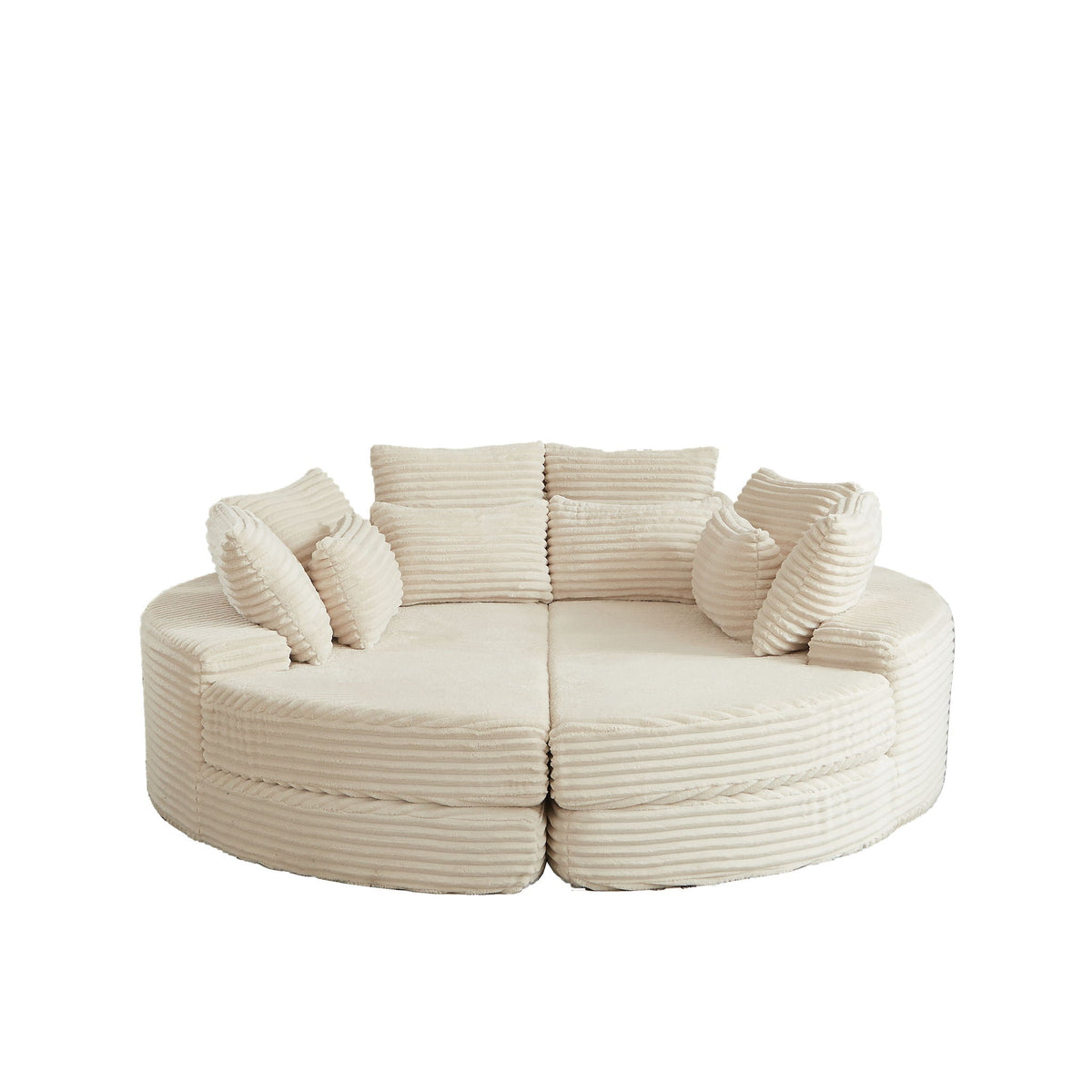 Round Oversized Sofa Bed With 5 Throw Pillows, photo 10 of 31