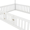 Wood House Bed With Fence And Door by HouseOfZazla