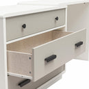 Valencia - 3 Drawer Dresser And Desk - Taupe by HouseOfZazla