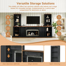 3-Piece TV Stand Set with Curved Side Cabinets for TVs Up to 70"