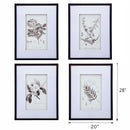 Botanical Wall Art Prints, Home Decor For Living Room Dining Room, Bedroom, Hallway (Set of 4) - White / Black by HouseOfZazla