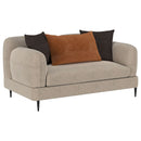 Repley - Upholstered Sculpted Track Arm Loveseat - Beige by HouseOfZazla