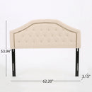 Queen & Full Size Headboard With Diamond Tufting And Nailhead Trim - Beige by HouseOfZazla
