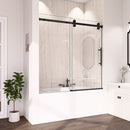 56-60"W x 60"H Frameless Sliding Tub Shower Door Enclosure, Matte Glass by HouseOfZazla