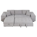 Modern L-Shape 3 Seat Reversible Sectional Couch, Pull Out Sleeper Sofa With Storage Chaise And 2 Stools For Living Room Furniture Set by HouseOfZazla