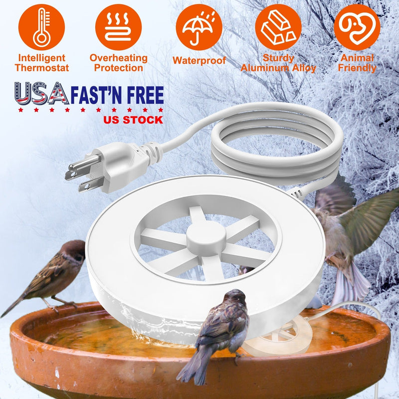 70W Outdoor Bird Bath Heater Winter Deicer with Thermostat, Auto Shutoff & Waterproof Design, photo 12 of 16