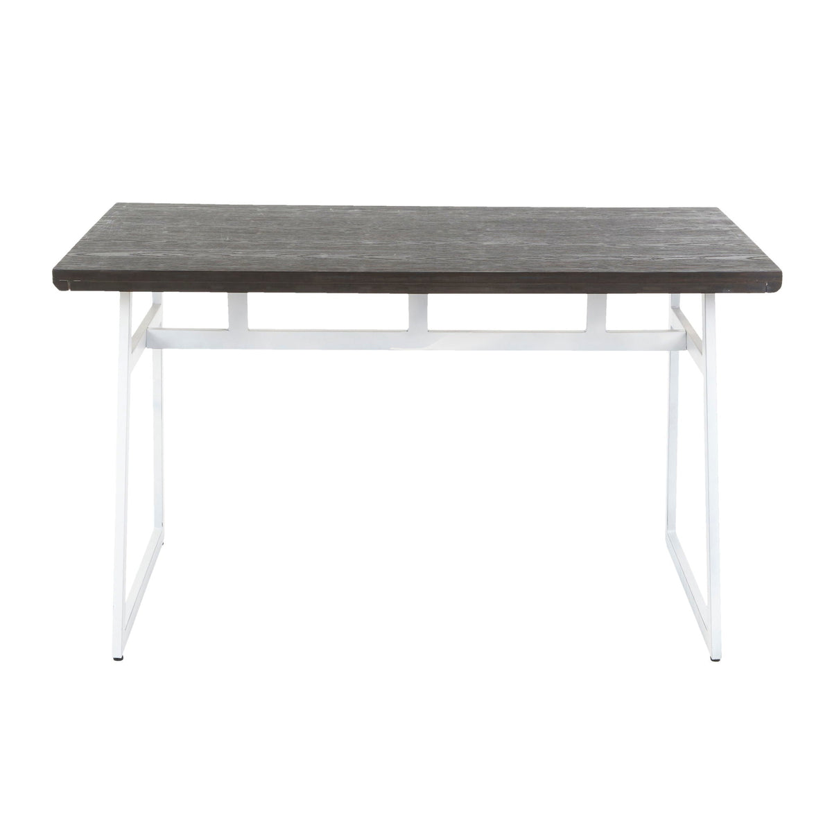Geo - Industrial Dining Table - Vintage White / Espresso, photo 4 of 5