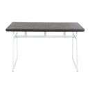 Geo - Industrial Dining Table - Vintage White / Espresso by HouseOfZazla