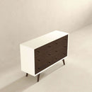 Dresser 6 Drawer - Dark Brown / White