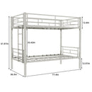 Metal Bunk Bed For Kids, Convertible Bedframe With Ladders & Guardrail by HouseOfZazla