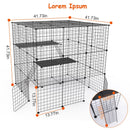3 Tier Large Cat Cage Enclosure Indoor Cat Playpen Iron Construction Cat House Detachable Cat Crate With 2 Ladders Doors For 1-4 Cats 41.73ÓL x 41.73Ó