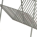 25 Inch Rectangular Metal Frame Side Table, Magazine Rack, Mango Wood Tray Top, Brown, Pewter Gray