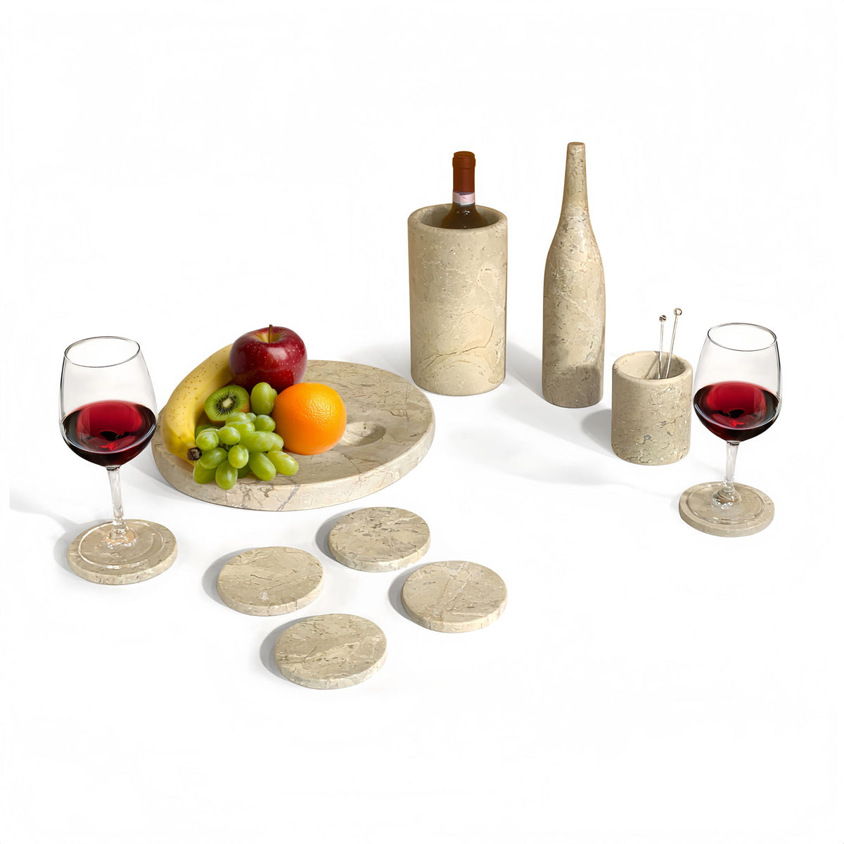 10 Pieces Luxury Natural Marble Dining Room Accessories Set, photo 11 of 33