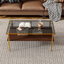 Rectangle Coffee Table With Tempered Glass Top And Legs, Modern Table For Living Room by Unique Piece Furniture