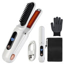 Cordless Hair Straightener Brush 2-in-1 Ceramic Flat Iron