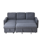 78.8" Reversible Sleeper Combo Sofa with Pullout Bed, Comfortable Linen L-Shaped Combo Sofa Sofa Bed, Living Room Furniture Sets for Tight Spaces