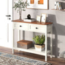 Farmhouse Style Console Table With 2 Drawers And Bottom Storage Shelf by HouseOfZazla