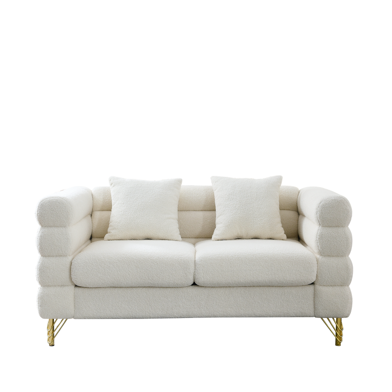 3-seater + 2-seater Combination sofa.White teddy(Ivory)