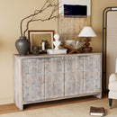Accent Cabinet Farmhouse Style 4 Door Wooden Cabinet Sideboard Buffet Server Cabinet Storage Cabinet, For Living Room, Entryway, Hallway, Office, Kitchen And Dining Room by HouseOfZazla