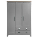 3 Door Storage Wardrobe With Cabinets And 2 Hanging Rods - Gray by HouseOfZazla