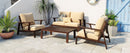 4 Pieces Outdoor Sofa Set with Cushions and Coffee Table