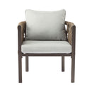 2 Pieces Outdoor Metal Patio Club Chair, Patio Furniture Arm Chair With Cushion, Modern Outdoor Furniture Deep Seating For Porch, Garden, Backyard, Balcony - Brown / Light Gray
