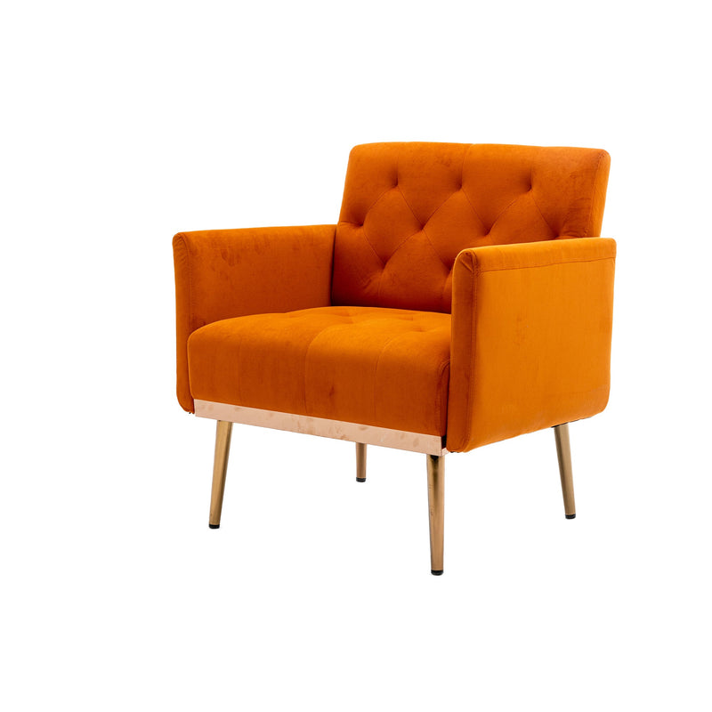 Accent Chair, leisure single sofa with Rose Golden feet
