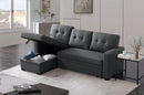 Upholstered Pull Out Sectional Sofa With Chaise by HouseOfZazla