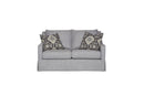 Loveseat With Skirt And Reversable Cushions And 2 Pillows - Light Gray by HouseOfZazla