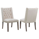 Lily - Upholstered Dining Side Chair (Set of 2) - Beige / Brown by HouseOfZazla