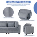 5 Pieces L shaped Sofa with Removable Ottomans and comfortable waist pillows