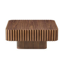 31.5 Inch Modern Handcraft Drum Coffee Table Walnut