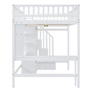 Loft Bed With Bookshelf, Drawers, Desk, And Wardrobe by HouseOfZazla
