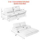 Queen Pull Out 3 In 1 Convertible Sleeper Sofa Bed - Blue by HouseOfZazla