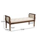 Classic Tufted Upholstered Bench with Curved Arms