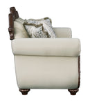 Pierce Loveseat With 3 Pillows - Beige / Cherry