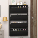 Metal Shoe Cabinet with 4 Flip Drawers