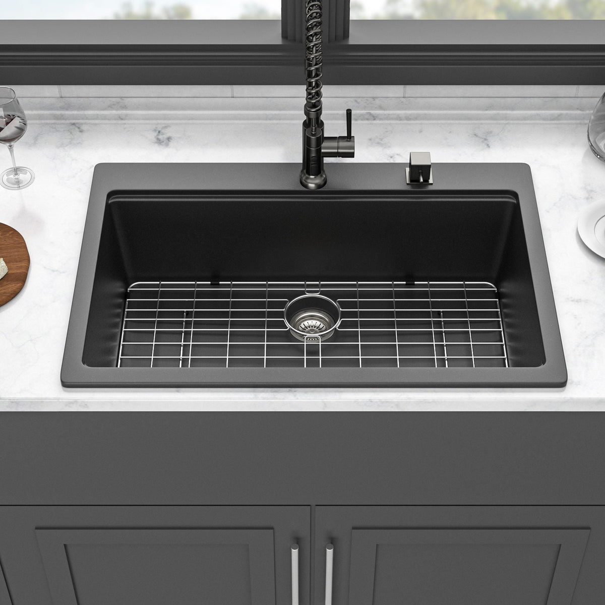 Granite Composite Quartz Kitchen Sink With Workstation Features And Drop In Design, photo 8 of 16