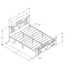 Queen Size Unique Flower Sturdy System Metal Bed Frame with Headboard and Footboard