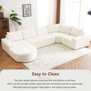 U-Shaped Oversized Modular Cloud Sectional Sofa With Deep Seat For Living Room