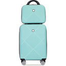 2Piece Luggage Sets ABS Lightweight Suitcase, Spinner Wheels, (20/14) LIGHT BLUE