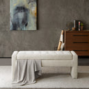Elegant Soft Close Storage Bench Polyester Upholstery - Cream by HouseOfZazla