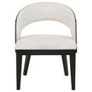 Leandro Upholstered Dining Arm Chair Cream (Set of 2)