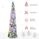 HOMCOM 7ft Tall Prelit Pencil Artificial Christmas Tree