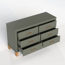 6-Drawer Double Dresser in Olive by HouseOfZazla