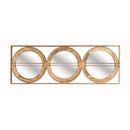 3 Mirror Piece Wall Mirror InRectangular Frame, Home Wall Decor For Bedroom Living Room - Brown
