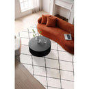 Sleek and Modern Round Coffee Table with Eye-Catching Relief Design, Black